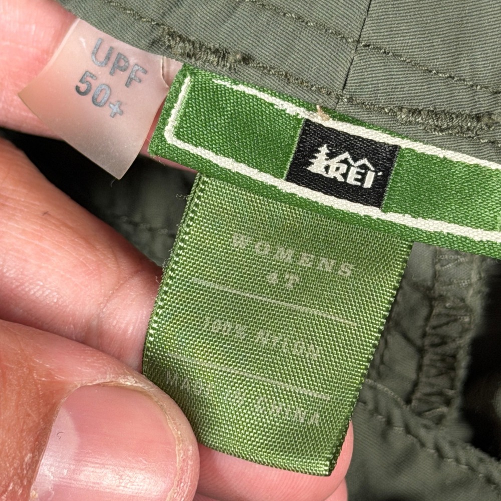 REI Sahara Womens 4T Olive Green Convertible Cargo Hiking Pants UPF 50 Nylon - Picture 10 of 14